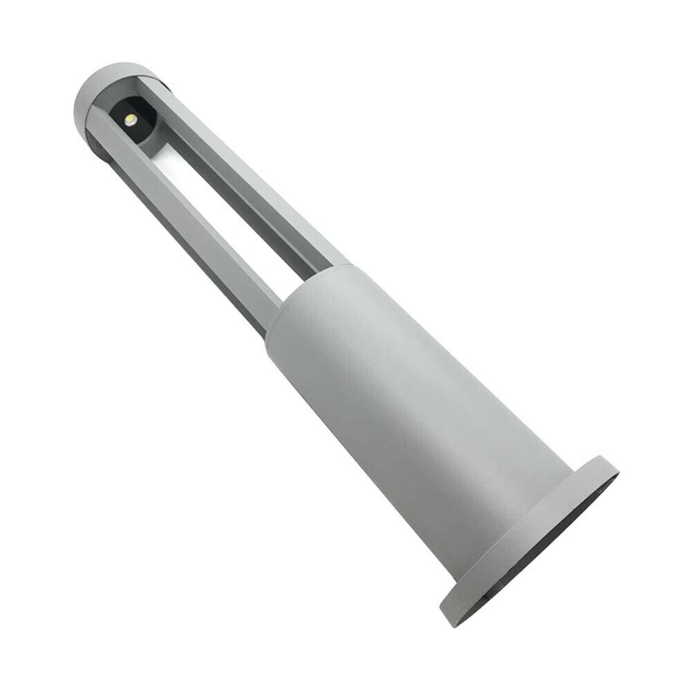 LAMPIONE DA GIARDINO LAMPADA 12W . LED LUCE BIANCA LAMPIONCINO ESTERNO ES28 GRIGIO