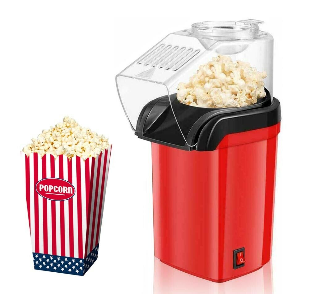 MACCHINA PER POPCORN ELETTRICA 1200W AD ARIA CALDA SENZA GRASSI