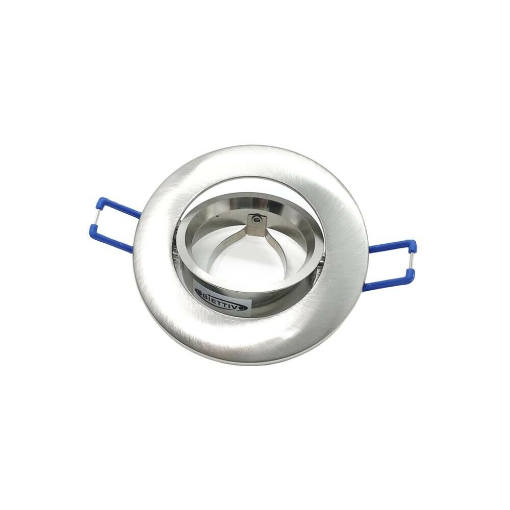 PORTA FARETTO A INCASSO ORIENTABILE PORTAFARETTO SUPPORTO TONDO P12 SILVER OPACO