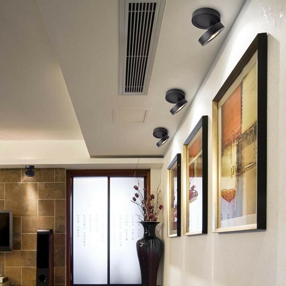 FARETTO LED 7 W LUCE NATURALE FARO DA SOFFITTO ORIENTABILE GIREVOLE 360° F7WNN