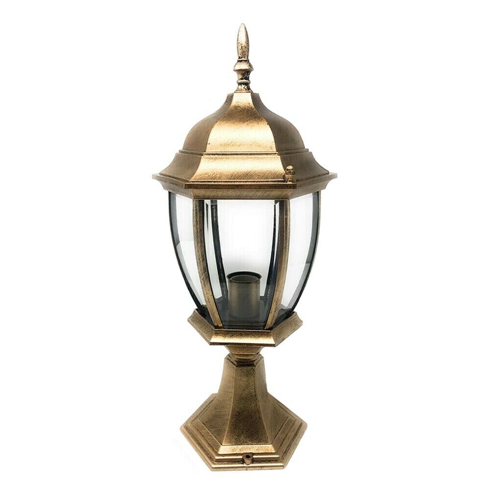 LAMPIONCINO PER CANCELLO LAMPIONE LANTERNA IN VETRO ATTACCO E27 BRONZO ES45