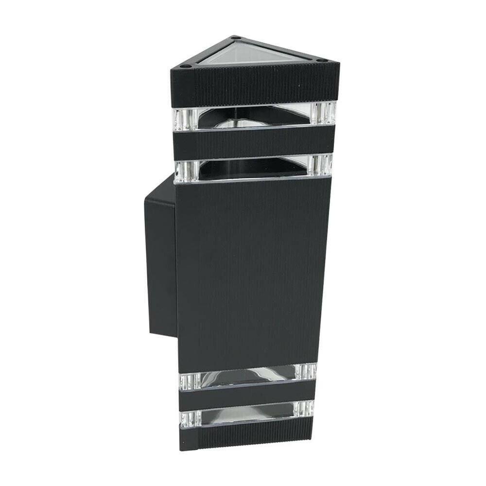 APPLIQUE DA PARETE LAMPADA DOPPIA LUCE PER ESTERNO STILE MODERNO ES16 NERO