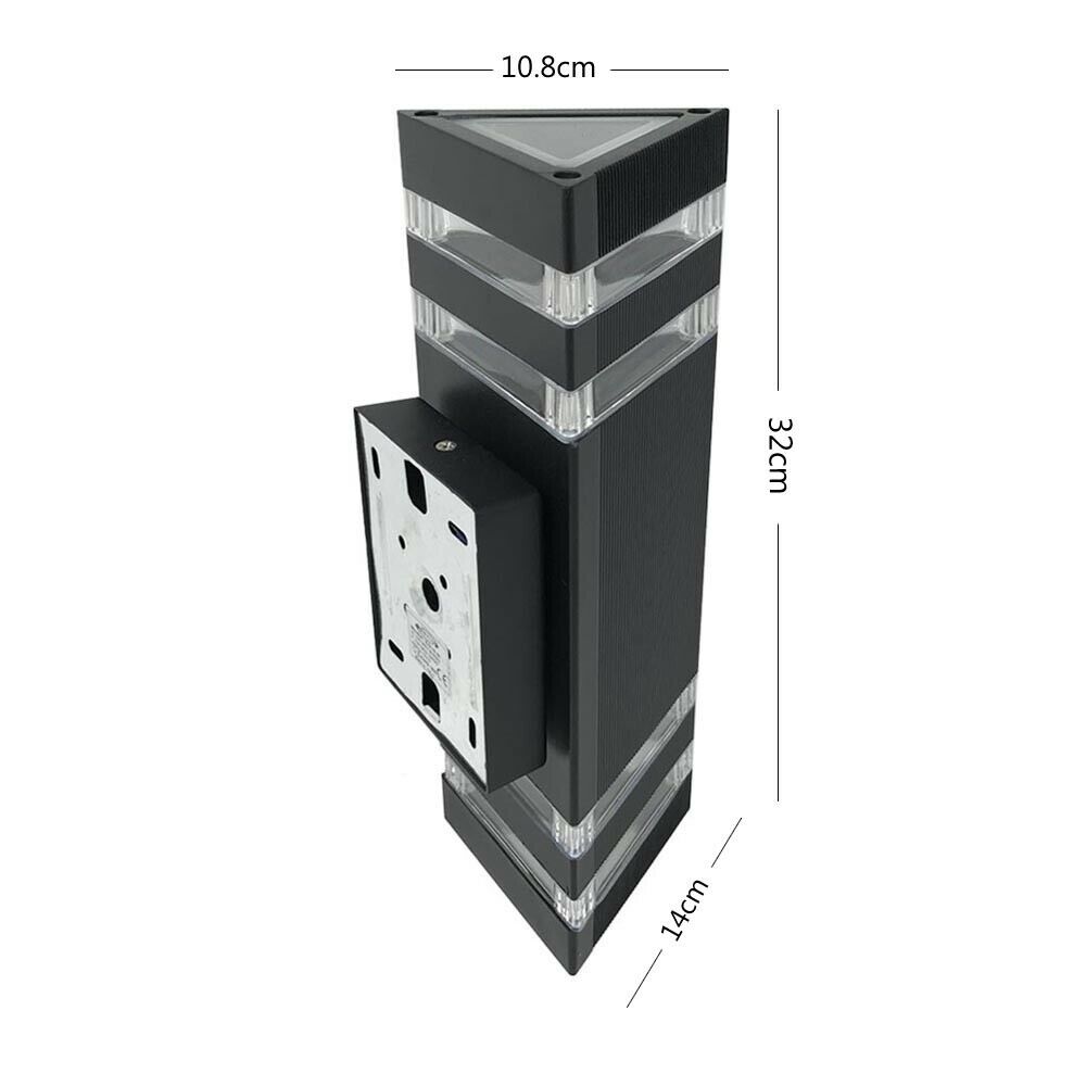 APPLIQUE DA PARETE LAMPADA DOPPIA LUCE PER ESTERNO STILE MODERNO ES16 NERO