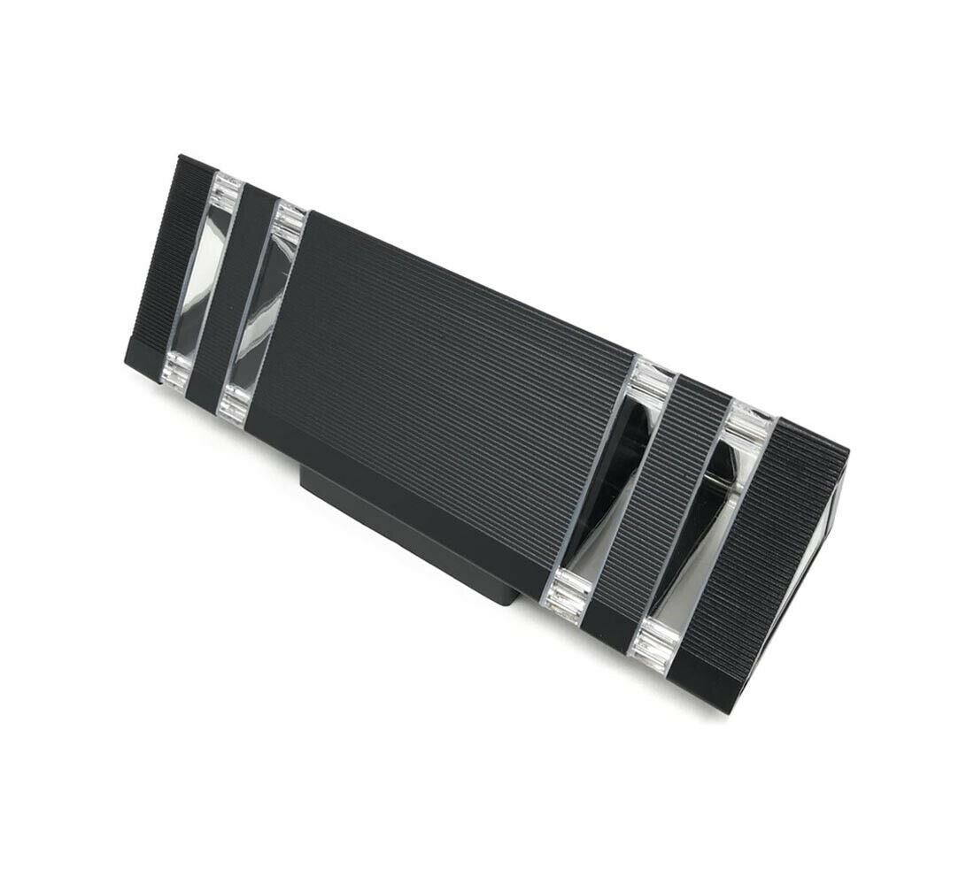 APPLIQUE DA PARETE LAMPADA DOPPIA LUCE PER ESTERNO STILE MODERNO ES16 NERO