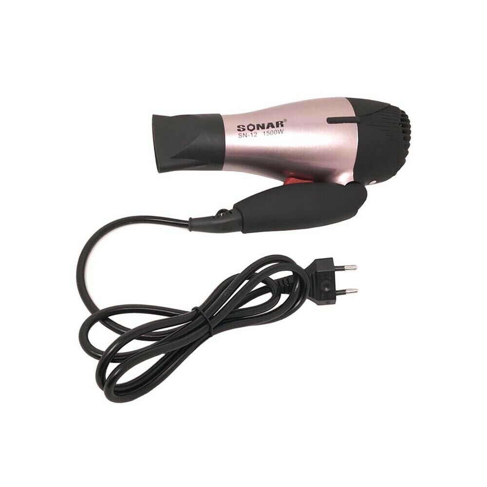 ASCIUGACAPELLI 1500W ASCIUGA CAPELLI A DUE VELOCITA’ PHON PIEGHEVOLE DA VIAGGIO