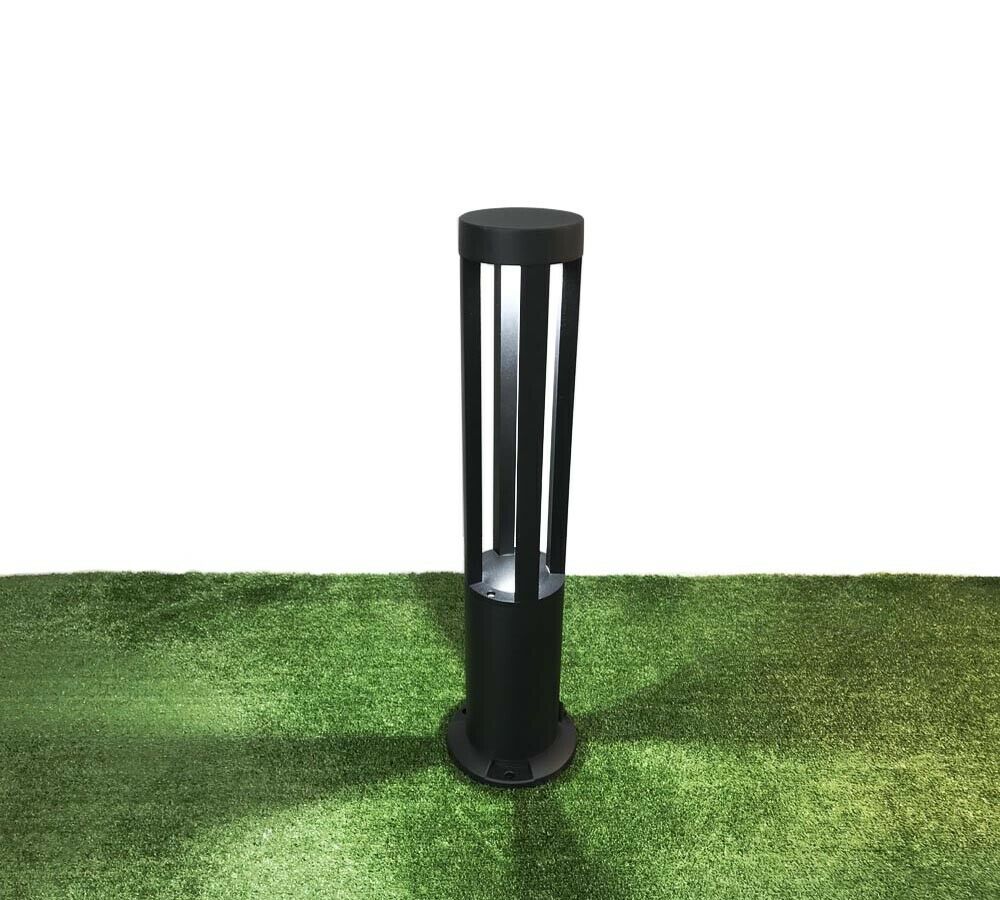 LAMPIONE DA TERRA LAMPADA 12 W LED . LUCE BIANCA ESTERNO GIARDINO LAMPIONCINO NERO