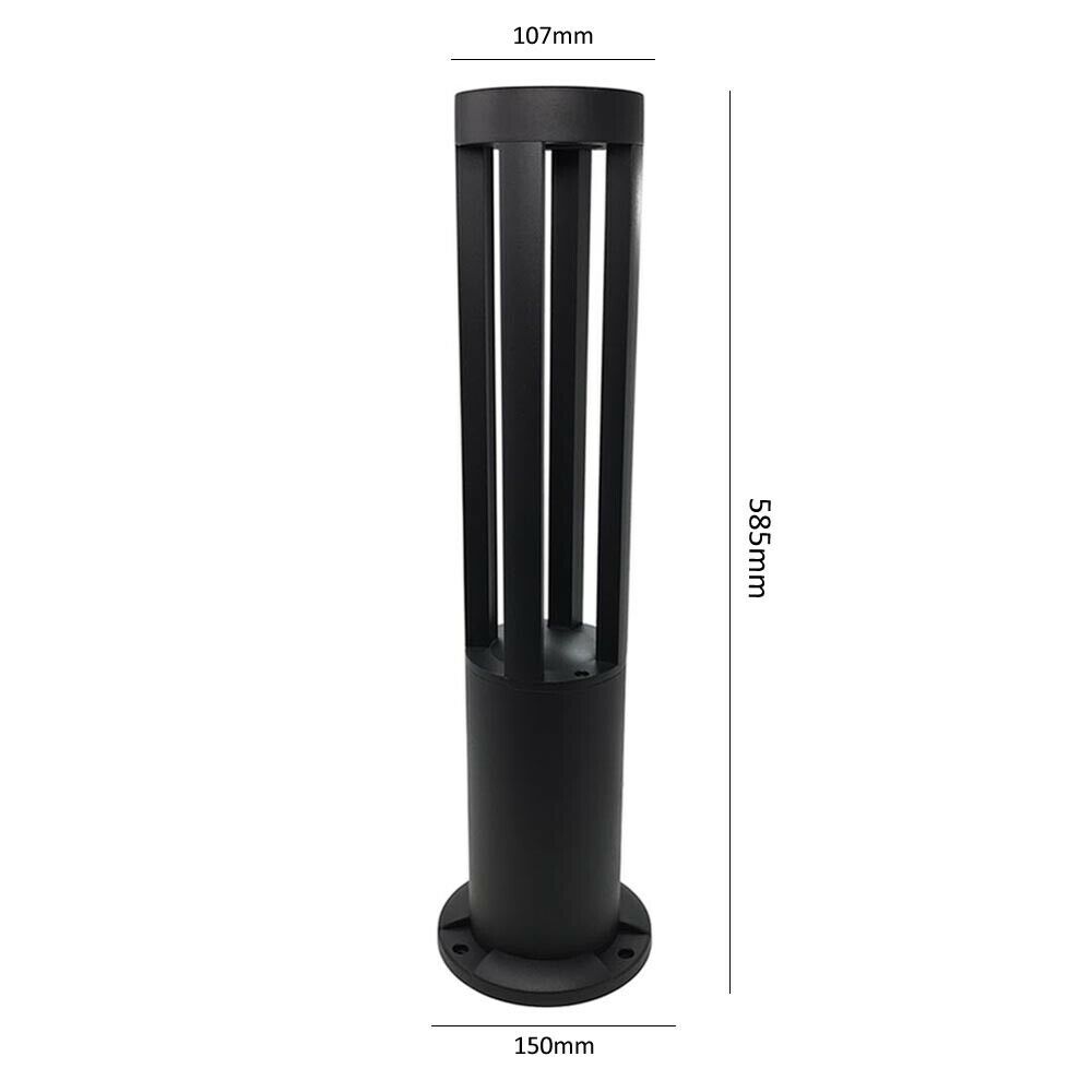 LAMPIONE DA TERRA LAMPADA 12 W LED LUCE BIANCA ESTERNO GIARDINO LAMPIONCINO NERO