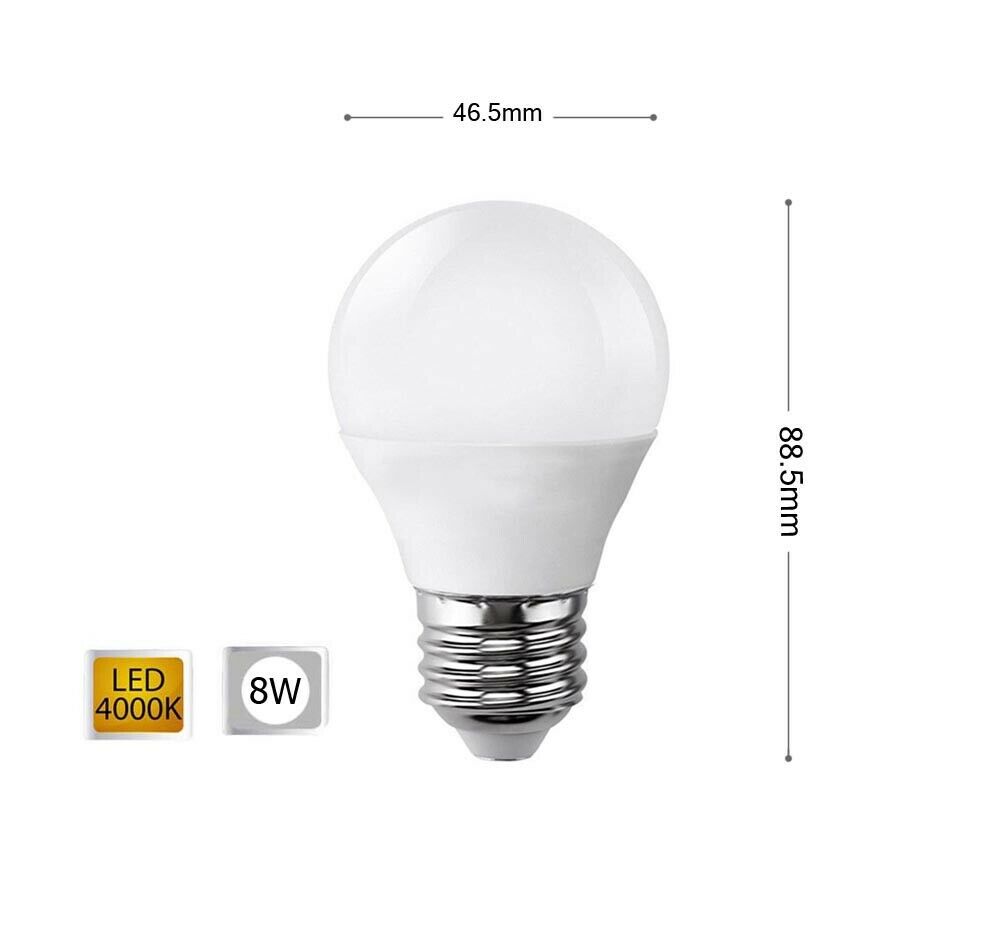LAMPADINA LED 8W LAMPADINE A SFERA LUCE NATURALE E27 8 W G45
