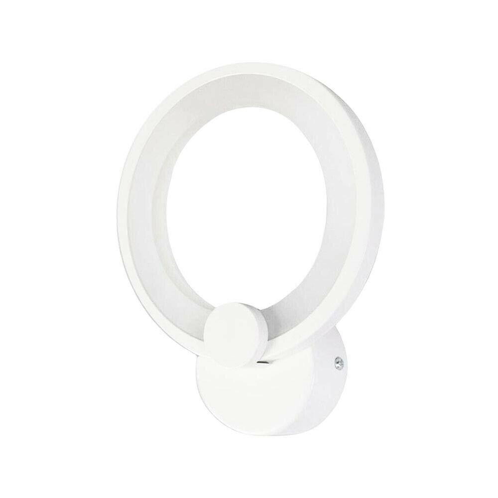 APPLIQUE ANELLO IN VETRO DA PARETE LUCE BIANCA LAMPADA LED INTERNO 9W