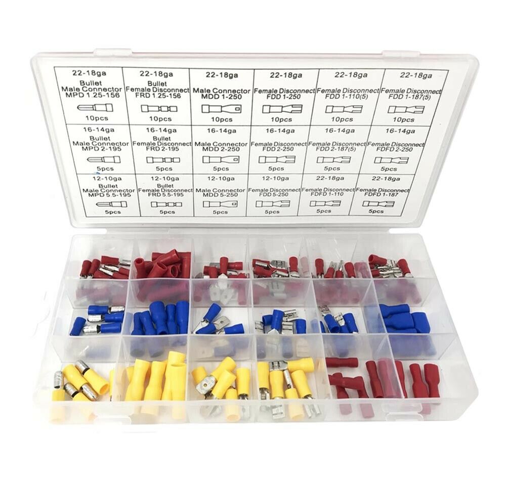KIT 120 CONNETTORI ELETTRICI CAPICORDA TERMINALI PREISOLATI
