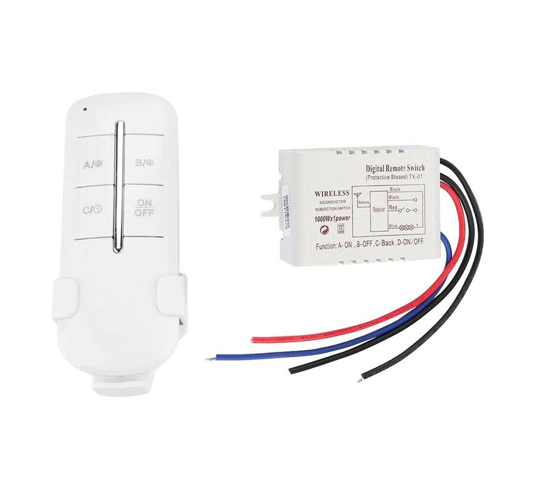CENTRALINA TELECOMANDO WIRELLESS CONTROLLO LUCE DISTANZA 30 MT 1 CH X 1000 W MAX