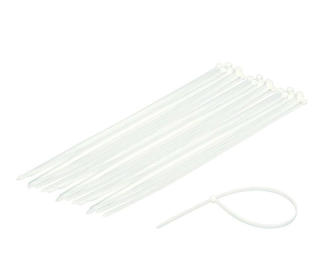 200 FASCETTE CABLAGGIO ELETTRICISTA FASCETTA 4.8 X 300 MM IN NYLON BIANCO