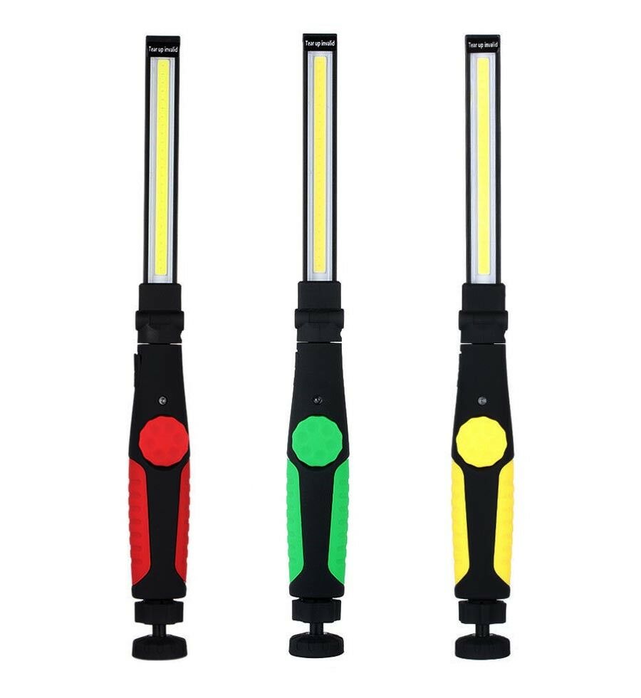 TORCIA LED COB LUCE BIANCA RICARICABILE LAMPADA LAVORO CALAMITA