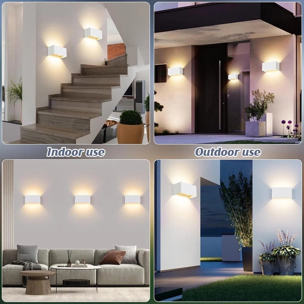 APPLIQUE LED LUCE CALDA LAMPADA DA PARETE DOPPIA EMISSIONE FARETTO 24 W BIANCO