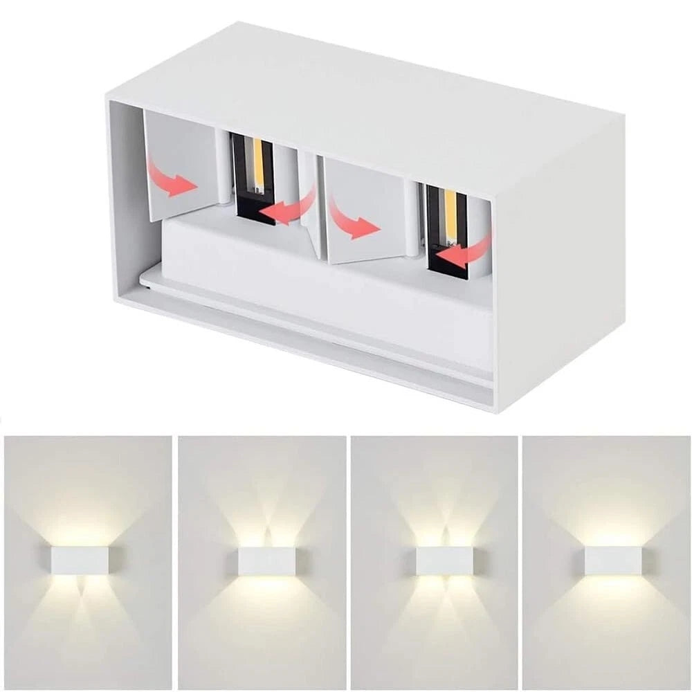 APPLIQUE LED LUCE CALDA LAMPADA DA PARETE DOPPIA EMISSIONE FARETTO 24 W BIANCO