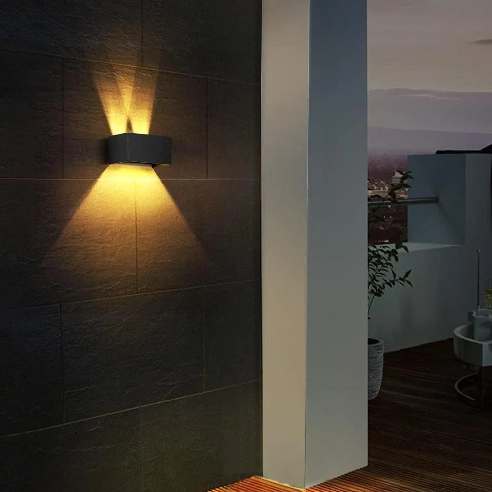 APPLIQUE LED 24 W LAMPADA DA PARETE DOPPIA EMISSIONE LUCE CALDA 3000K NERO