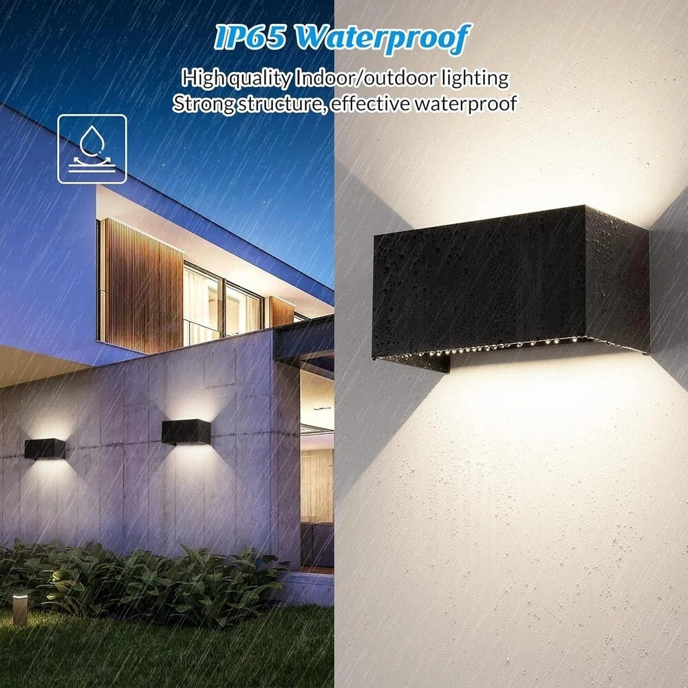 APPLIQUE LED 24 W LAMPADA DA PARETE DOPPIA EMISSIONE LUCE CALDA 3000K NERO