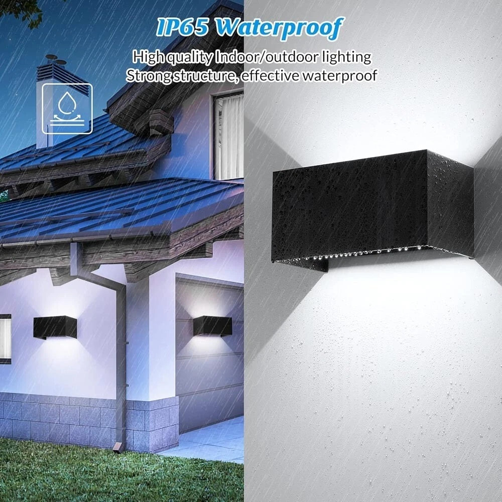 APPLIQUE LED 24 W LAMPADA DA PARETE DOPPIA EMISSIONE LUCE BIANCA 6500K NERO