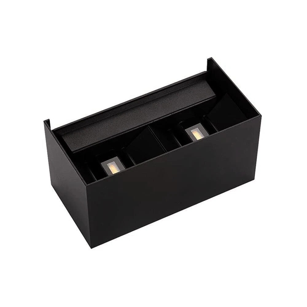 APPLIQUE LED 24 W LAMPADA DA PARETE DOPPIA EMISSIONE LUCE BIANCA 6500K NERO