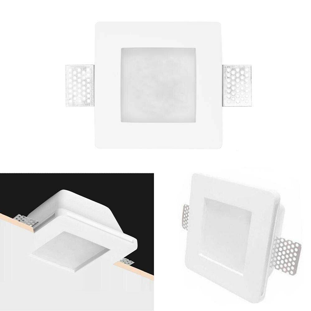 PORTAFARETTO INCASSO IN GESSO VETRO SUPPORTO QUADRATO PORTA FARETTO GS-02