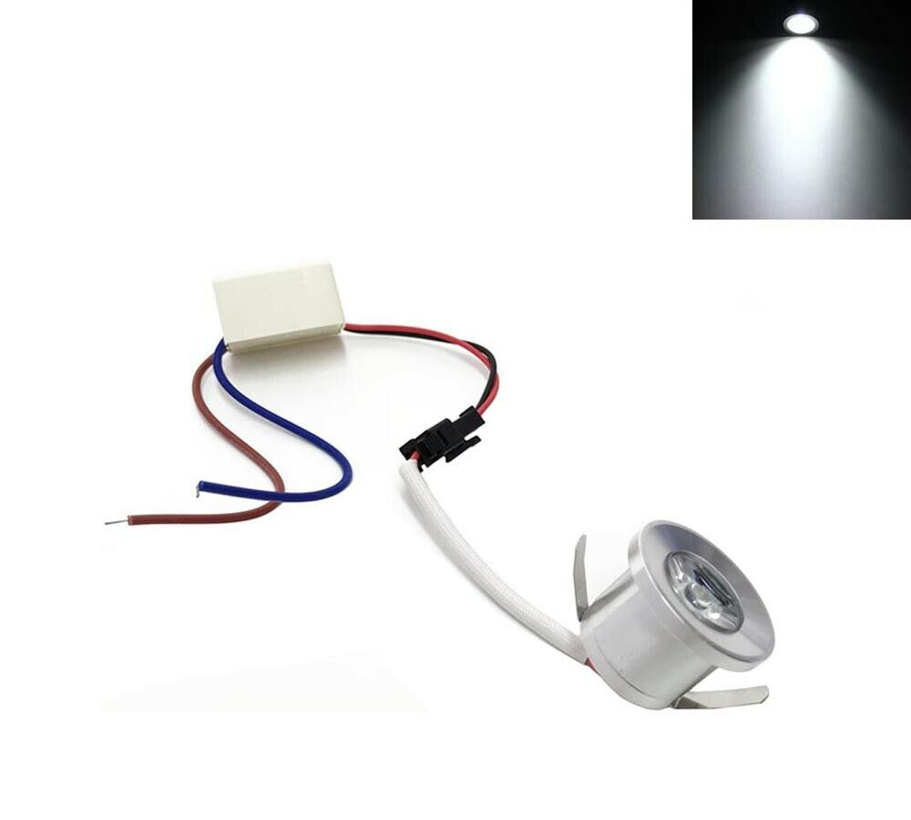 FARETTO LED 1W A INCASSO SILVER PUNTO LUCE BIANCA