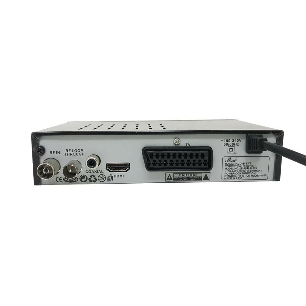 DECODER TV DVB T3 DIGITALE TERRESTRE PRESA SCART HDMI 1080P H.265 LE-A999