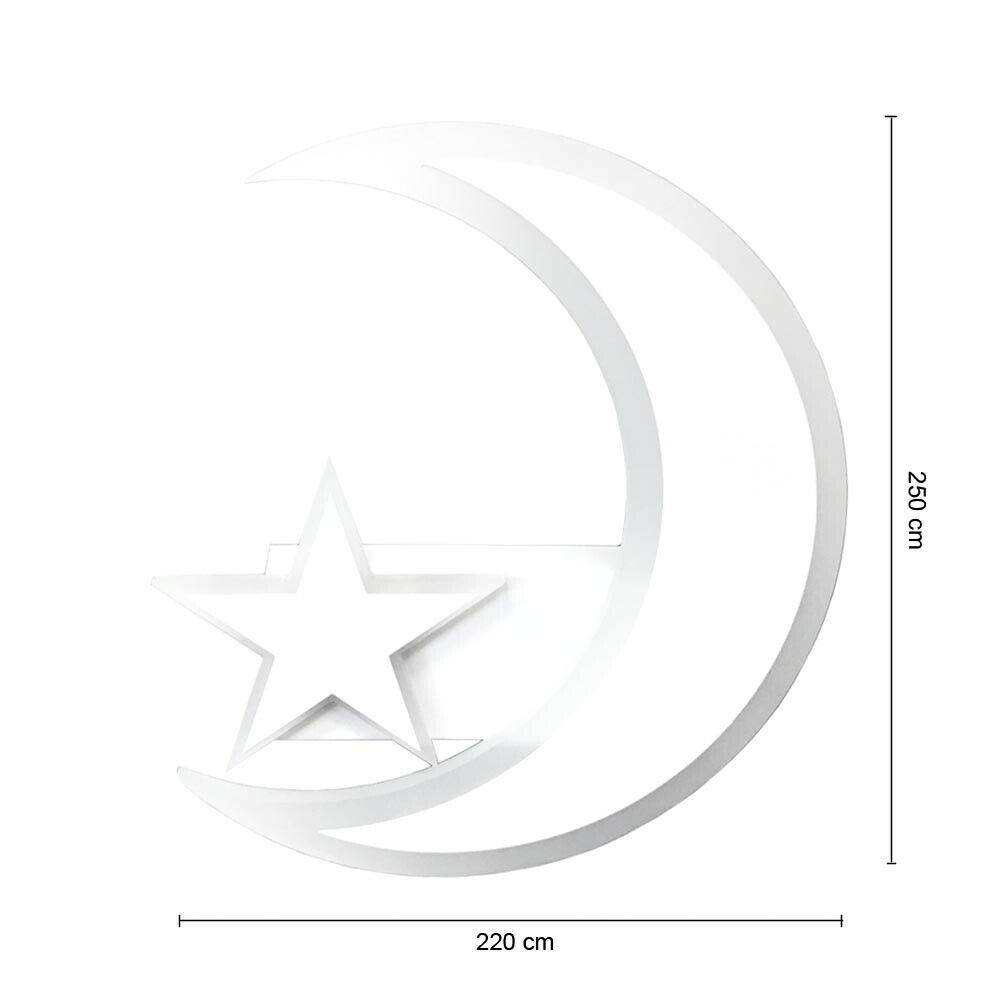 APPLIQUE A LED DA PARETE LAMPADA LUNA LUCE BIANCA CON STELLA LUCE CALDA 11W
