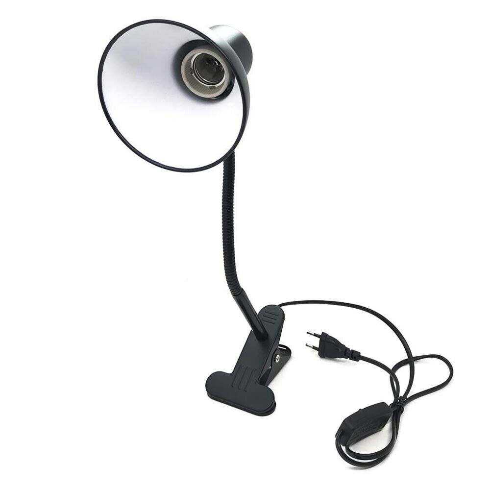 LAMPADA DA SCRIVANIA BRACCIO FLESSIBILE LUMETTO CON PINZA E27 LUME NERO