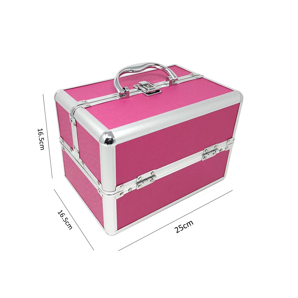 BAULETTO VALIGETTA PORTA TRUCCHI COSMETICI MAKE UP CASSETTO PER TRUCCO ROSA