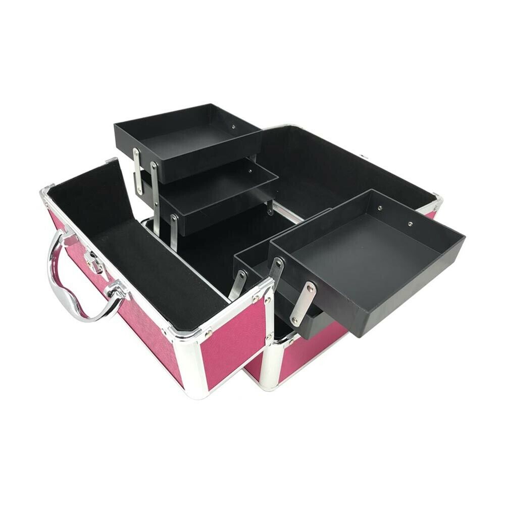 BAULETTO VALIGETTA PORTA TRUCCHI COSMETICI MAKE UP CASSETTO PER TRUCCO ROSA