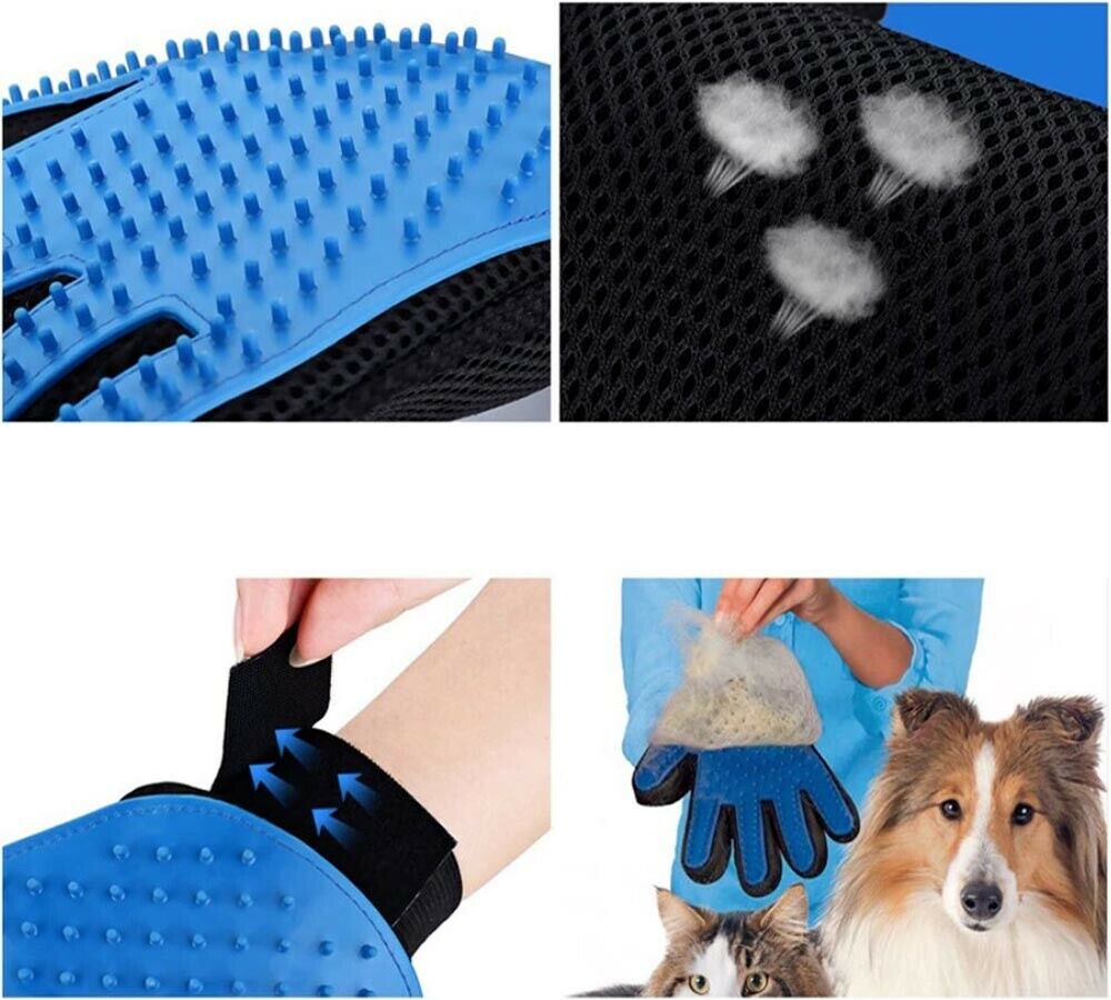 GUANTO ELIMINA PELI CANE GATTO . MASSAGGIA SPAZZOLA PETTINA PELO ANIMALI