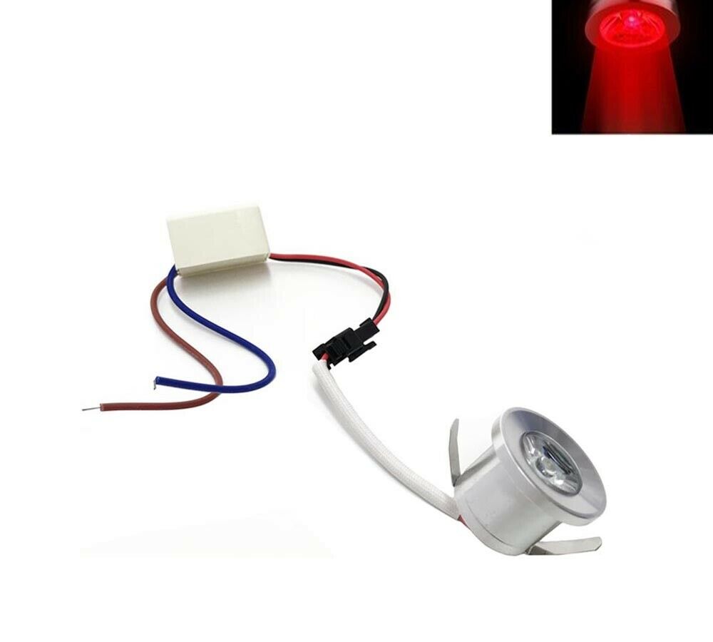 FARETTO LED 1W A INCASSO SILVER PUNTO LUCE COLORE ROSSO