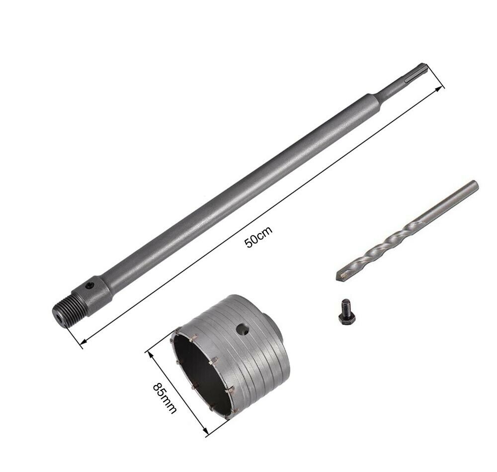 FRESA A TAZZA 85 MM ASTA PROLUNGA 50 CM PER TRAPANO ATTACCO SDS PLUS