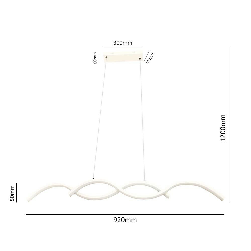 LAMPADARIO LED A SOSPENSIONE 25 W LUCE BIANCA 6500K LAMPADA TWIST MODERNO A43BF