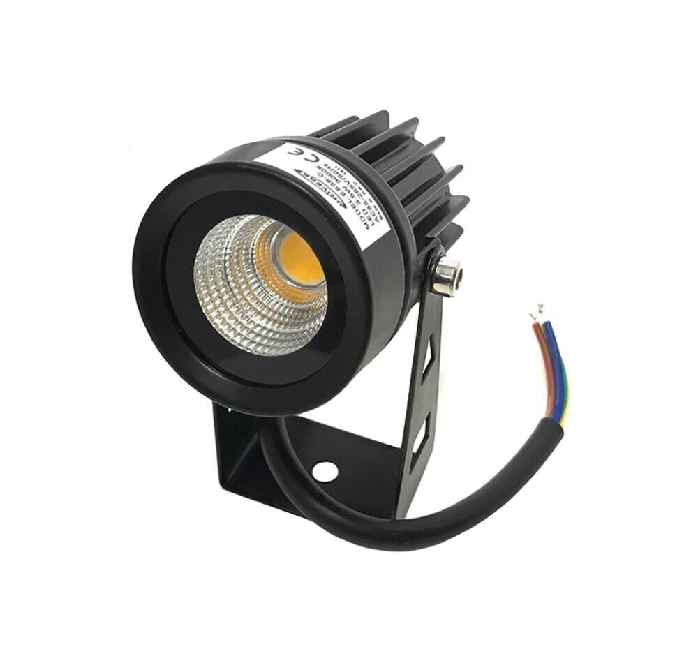 FARETTO LED LUCE NATURALE COB 3.5 W PROIETTORE DA GIARDINO STAFFA A PARETE