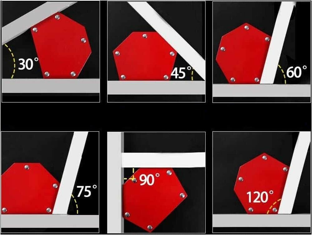 SQUADRA MAGNETICA 33 KG CALAMITA POSIZIONATORE PER SALDATURA SUPPORTO 6 ANGOLI