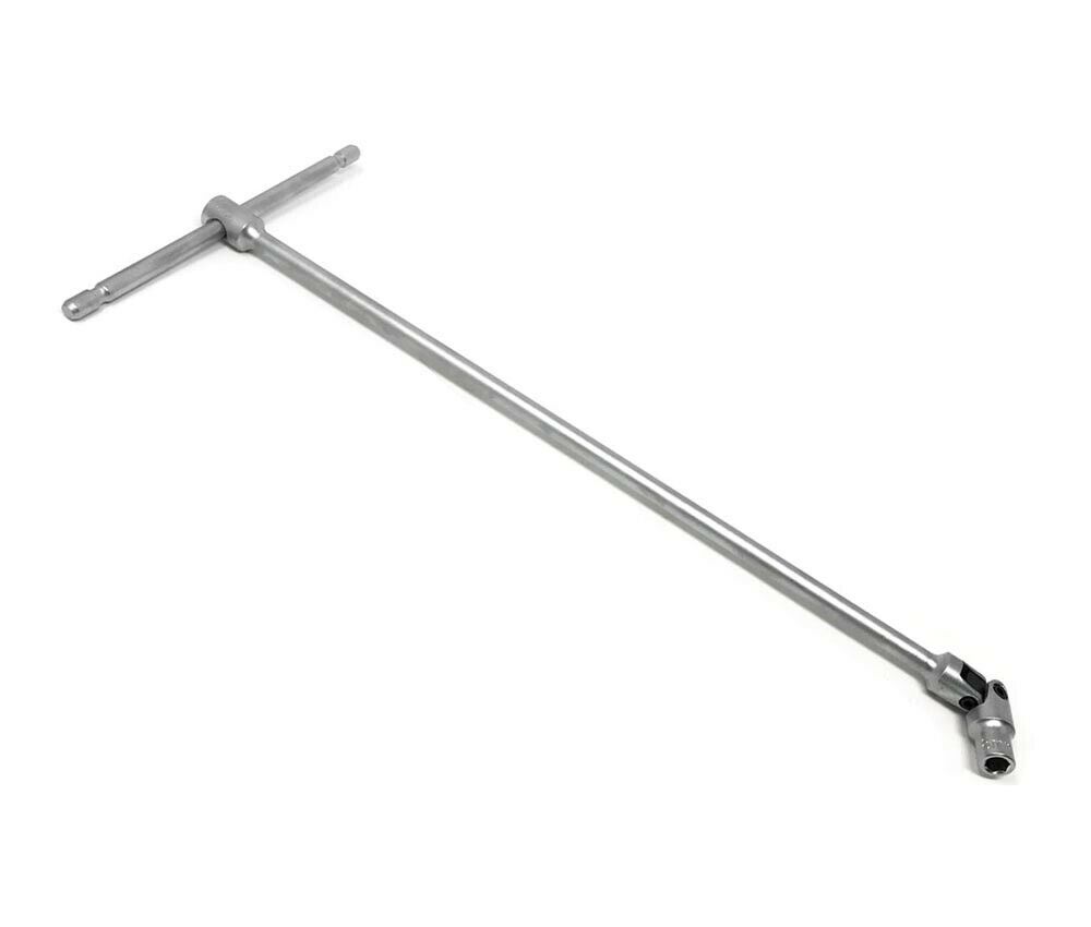 CHIAVE BUSSOLA 8 MM DOPPIO SNODO TESTA SNODABILE MANIGLIA A T LUNGA 44 CM