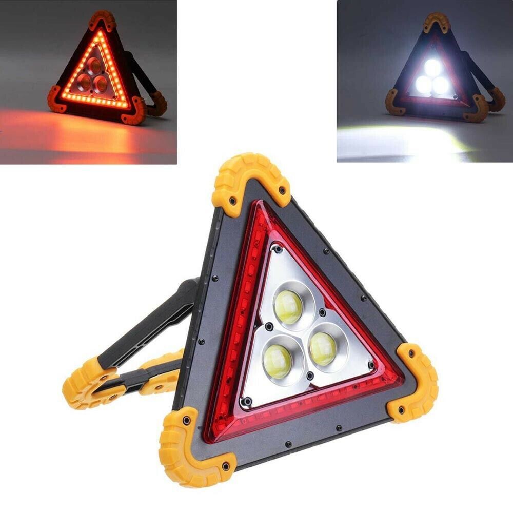 TRIANGOLO SOS LAMPEGGIANTE SEGNALATORE STRADALE PERICOLO EMERGENZA LAMPADA LED