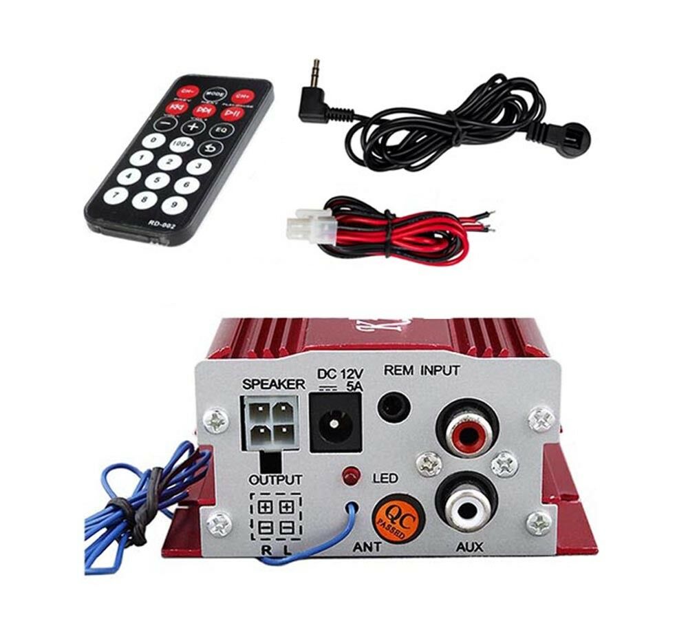 AMPLIFICATORE AUDIO 12V USB MP3 CASA AUTO 2 CANALI STEREO 500W TELECOMANDO MA700