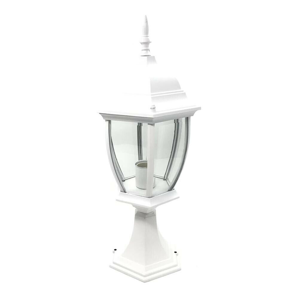 LAMPIONCINO DA CANCELLO LAMPIONE PER GIARDINO LANTERNA IN VETRO E27 BIANCO ES45