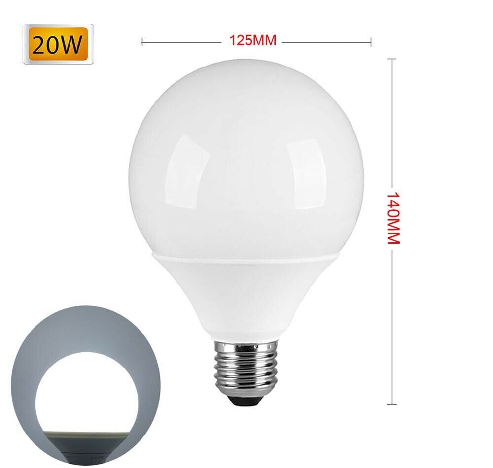 LAMPADINA LED 20 W LAMPADA GLOBO SFERA LUCE BIANCA E27 G125