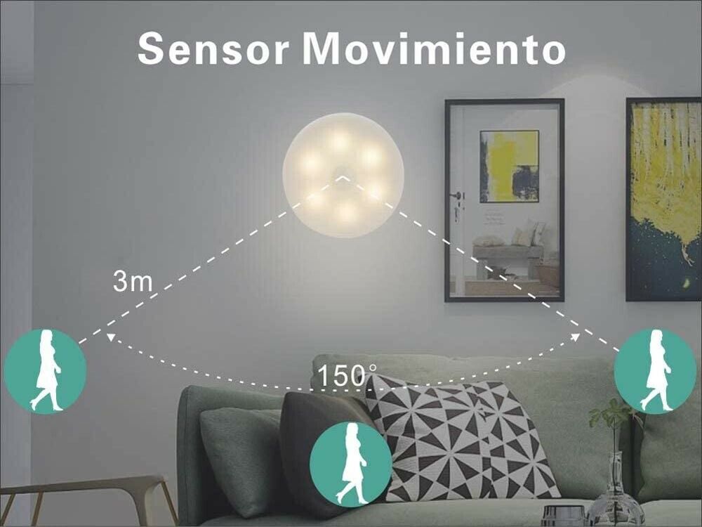 FARETTO LED SENSORE RILEVA MOVIMENTO LAMPADA 6 W LUCE NATURALE RICARICABILE USB