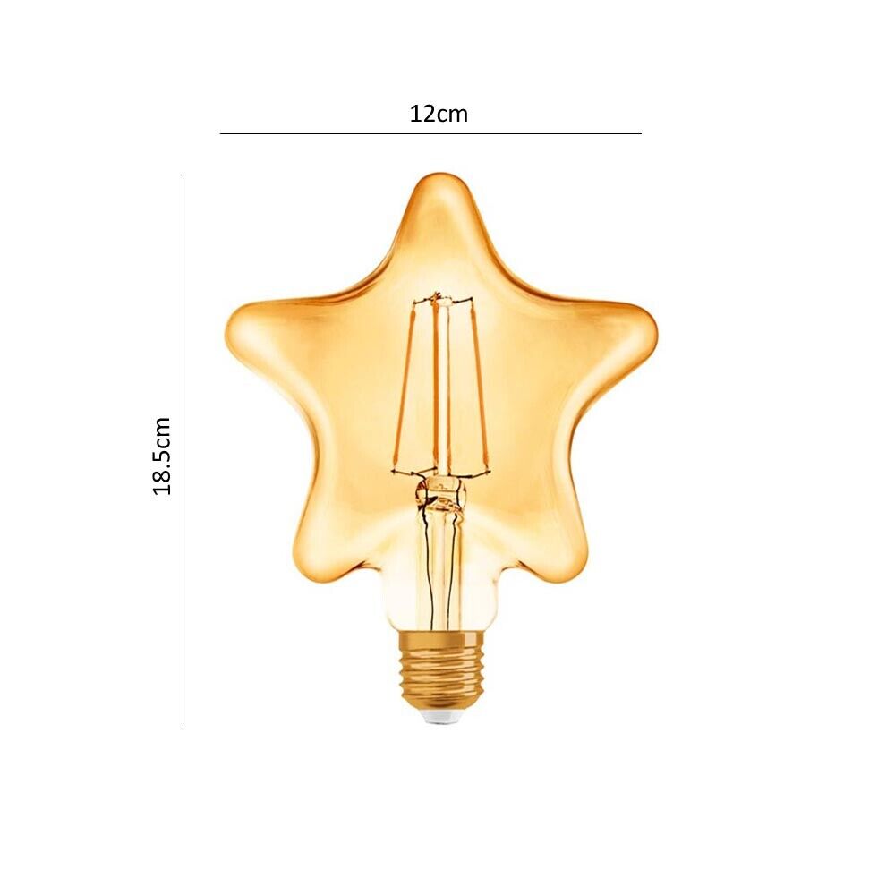 LAMPADINA LED FILAMENTO STELLA AMBRA E27 4 W STILE VINTAGE RETRO LUCE CALDA