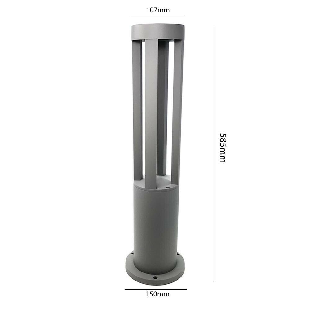 LAMPIONCINO DA GIARDINO LAMPADA 12 . W LED LUCE CALDA LAMPIONE ESTERNO GRIGIO ES28
