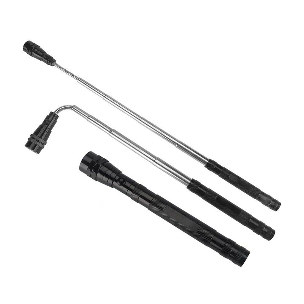 TORCIA 3 LED LUCE BIANCA MANICO TELESCOPICO MINITORCIA TESTA SNODABILE GIREVOLE