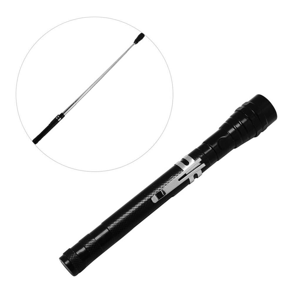 TORCIA 3 LED LUCE BIANCA MANICO TELESCOPICO MINITORCIA TESTA SNODABILE GIREVOLE