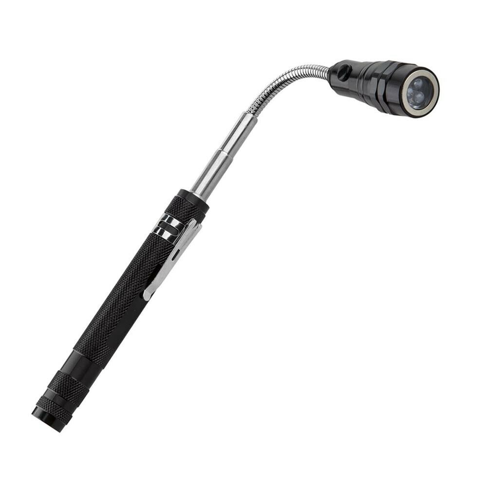 TORCIA 3 LED LUCE BIANCA MANICO TELESCOPICO MINITORCIA TESTA SNODABILE GIREVOLE