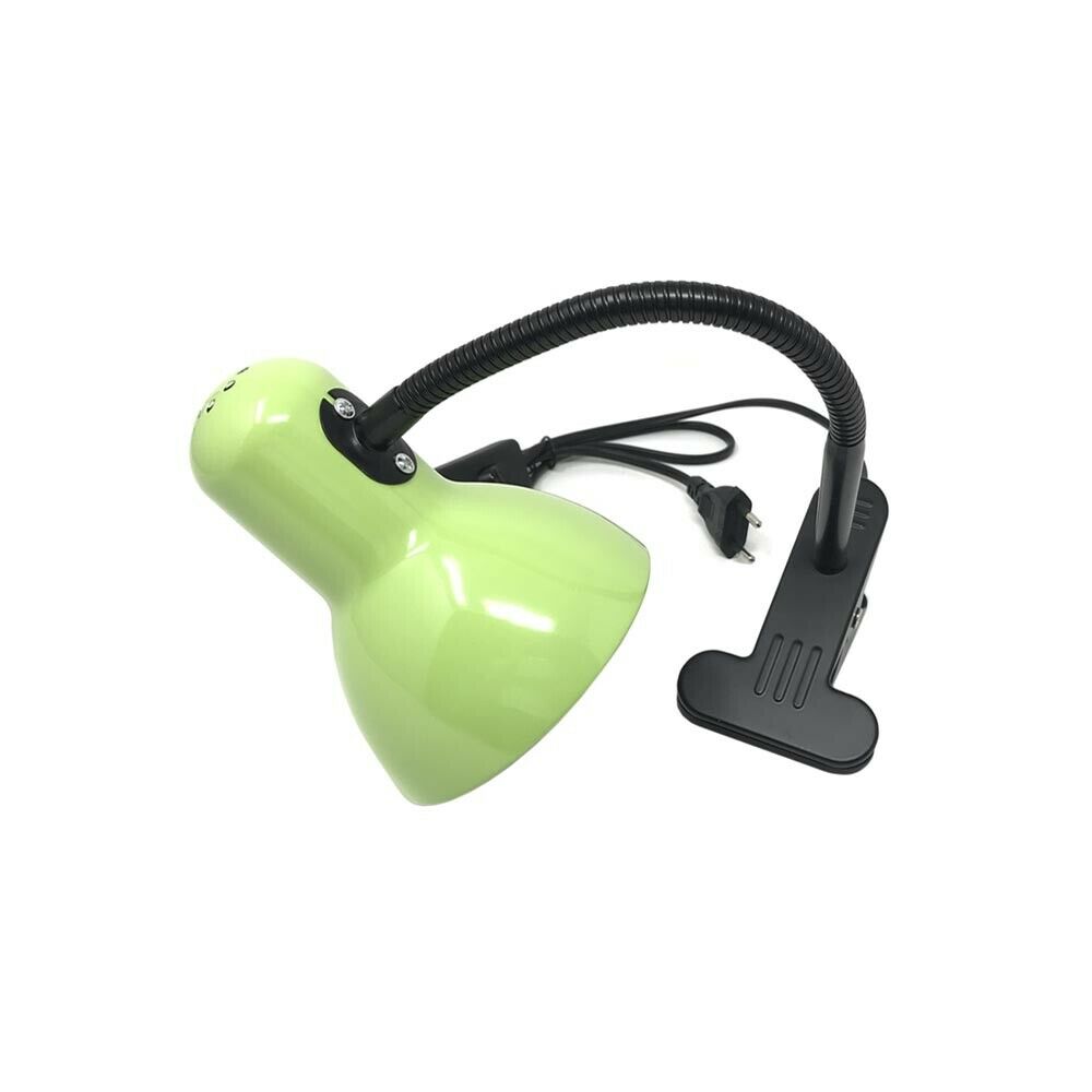 LAMPADA LUMETTO DA SCRIVANIA BRACCIO FLESSIBILE PINZA PER FISSAGGIO LUME VERDE