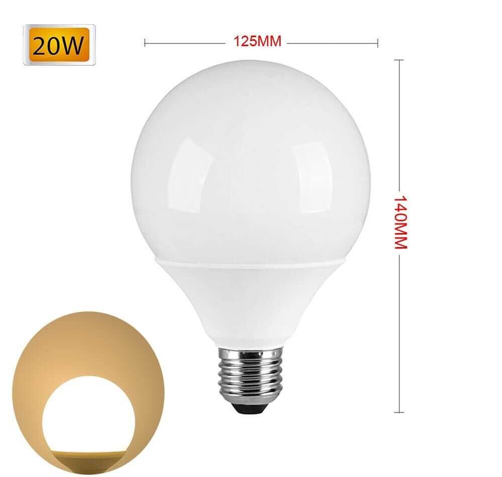 LAMPADINA LED 20 W LAMPADA GLOBO SFERA LUCE NATURALE E27 G125