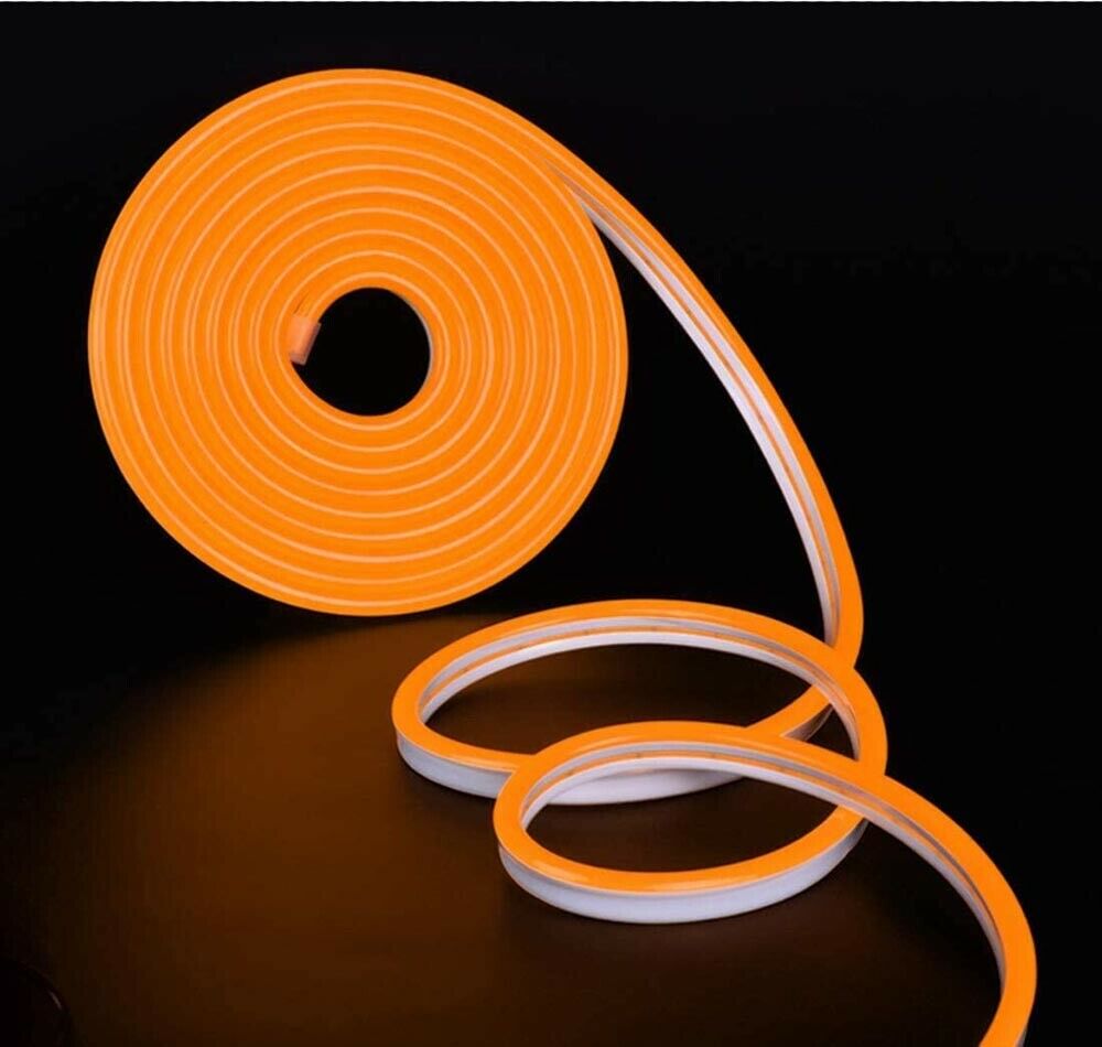 STRISCIA LED ARANCIONE PER DISEGNI SCRITTE LUMINOSE STRIP FLESSIBILE 5 MT IP65